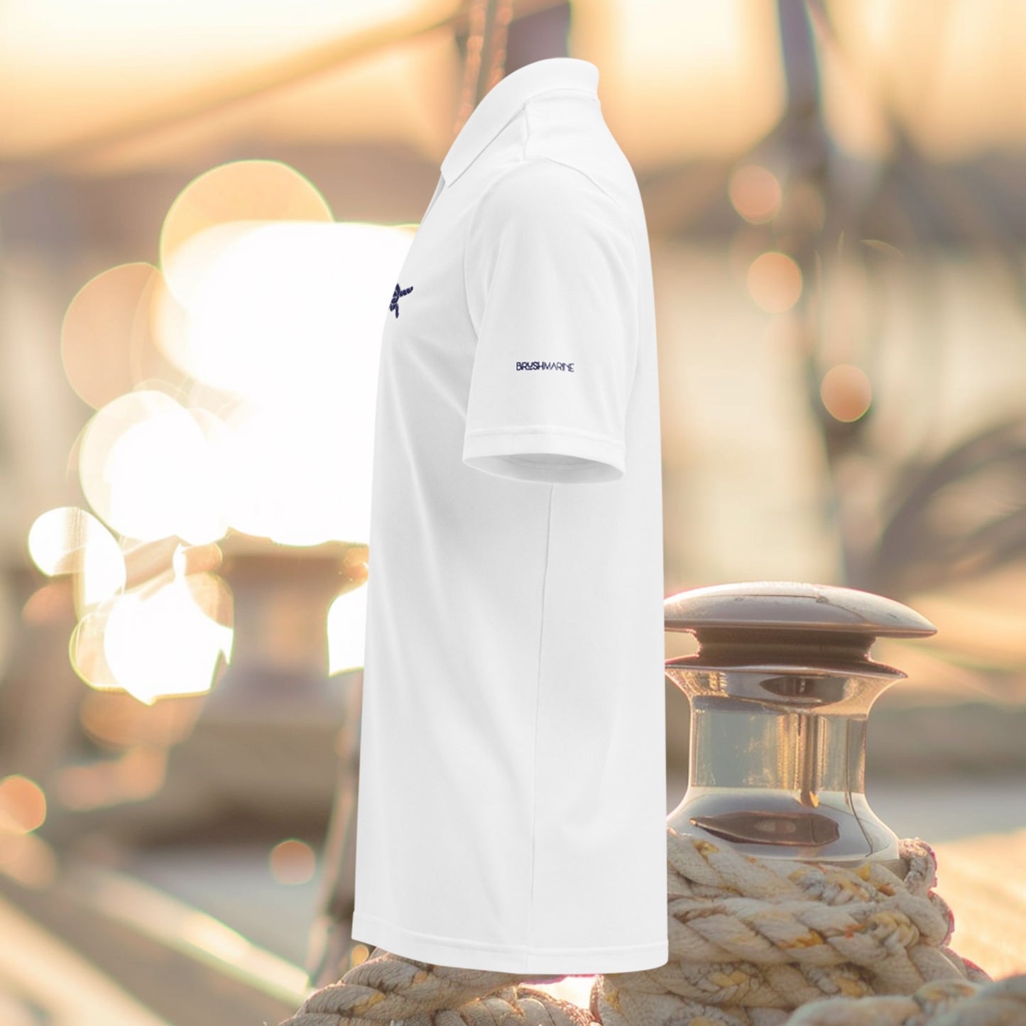 Brush Marine · The overhand loop · Polo blanco para hombre · Edición Náutica