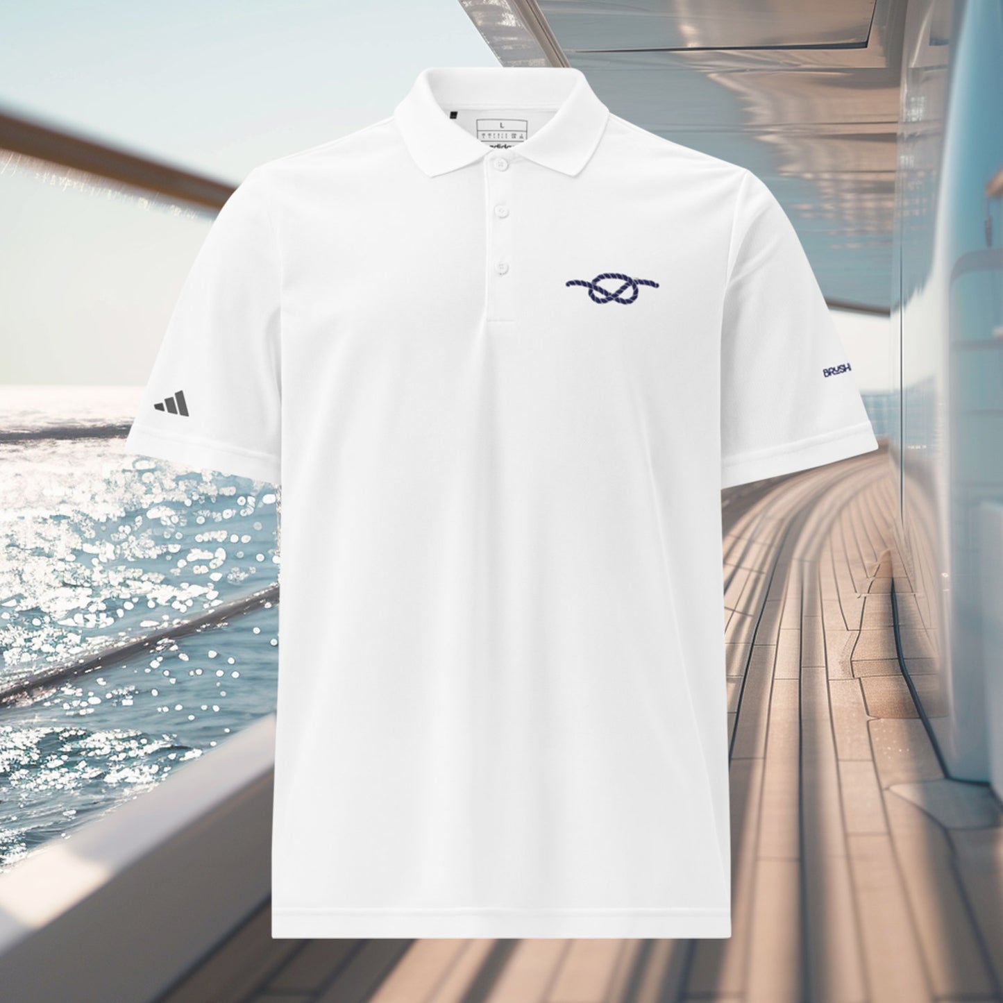 Brush Marine · Overhand knot · Polo blanco para mujer · Edición Náutica