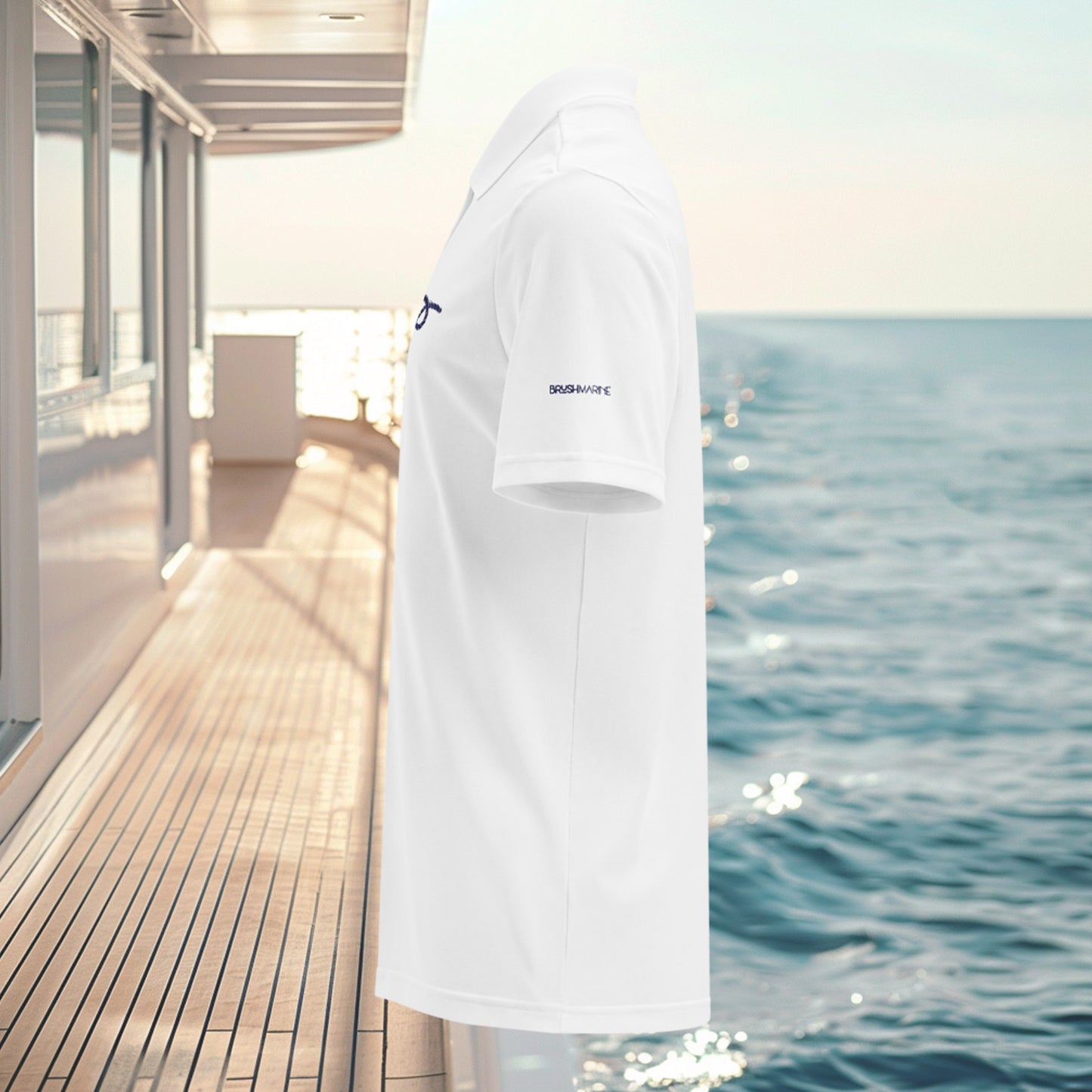 Brush Marine · Overhand knot · Polo blanco para mujer · Edición Náutica