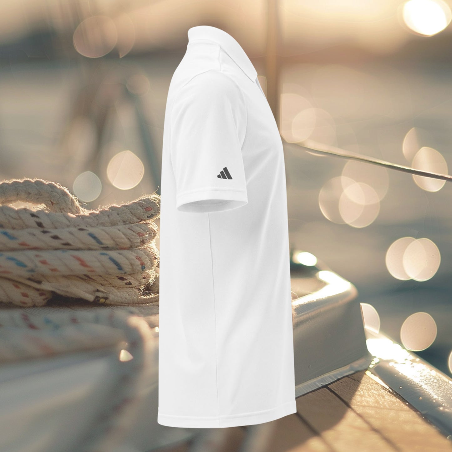 Brush Marine · Double carrick bend · Polo blanco para hombre · Edición Náutica