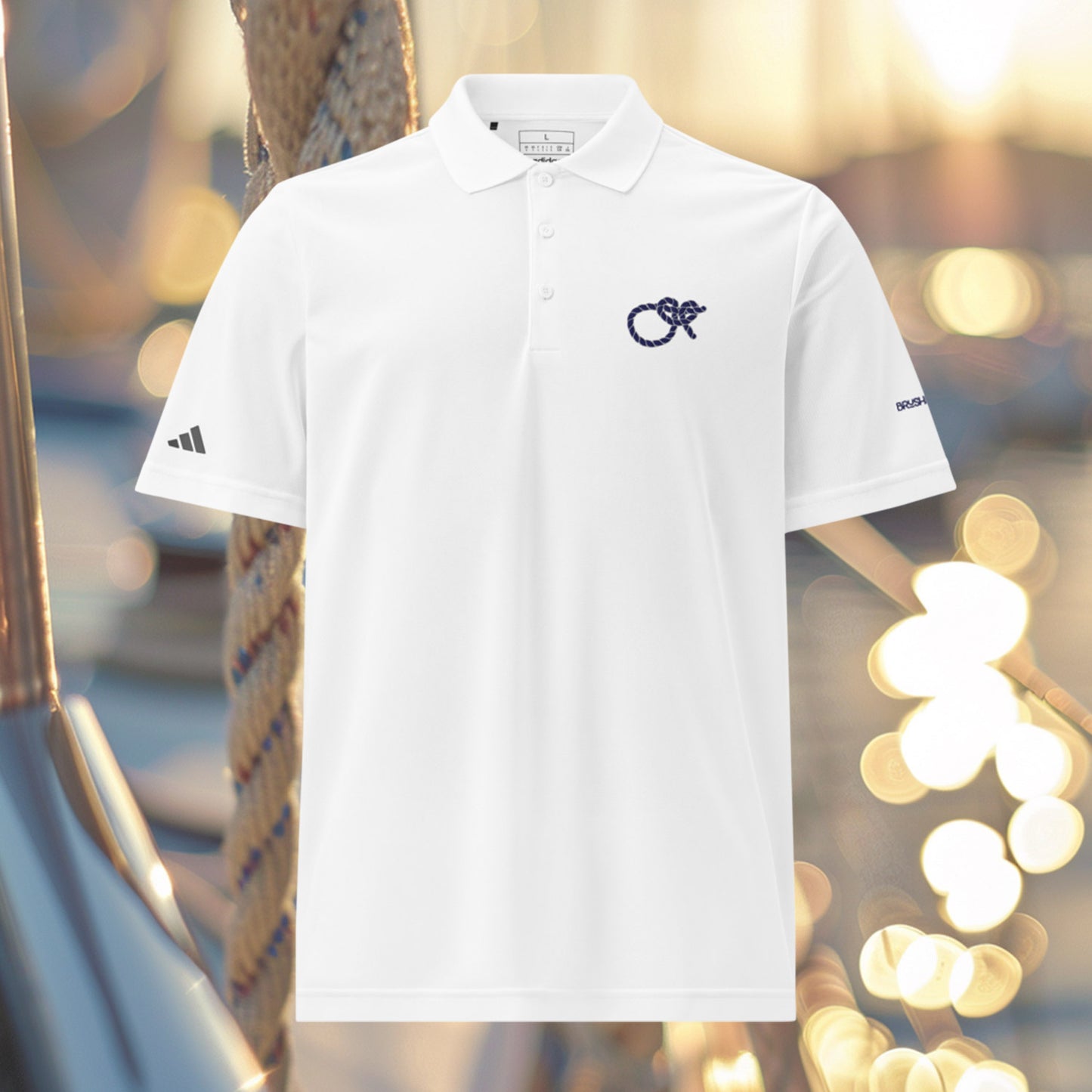 Brush Marine · Lariat loop · Polo blanco para mujer · Edición Náutica