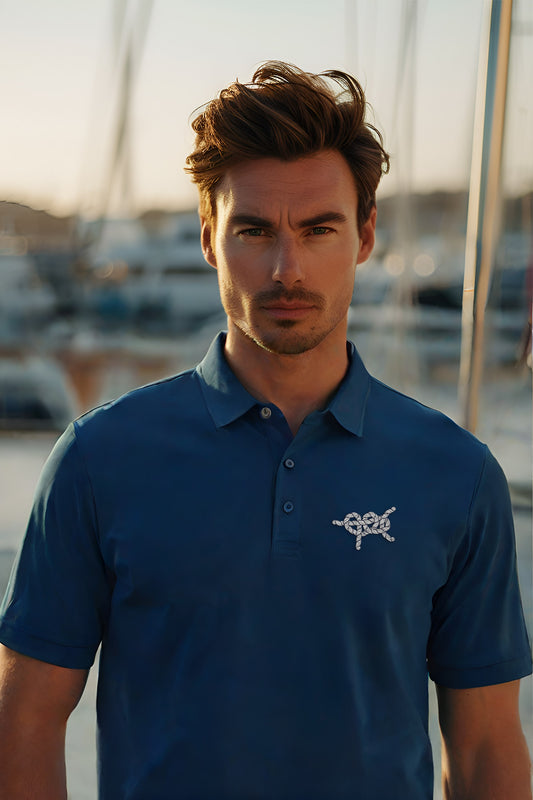 Brush Marine · Algine butterfly bend · Polo azul para hombre · Edición Náutica
