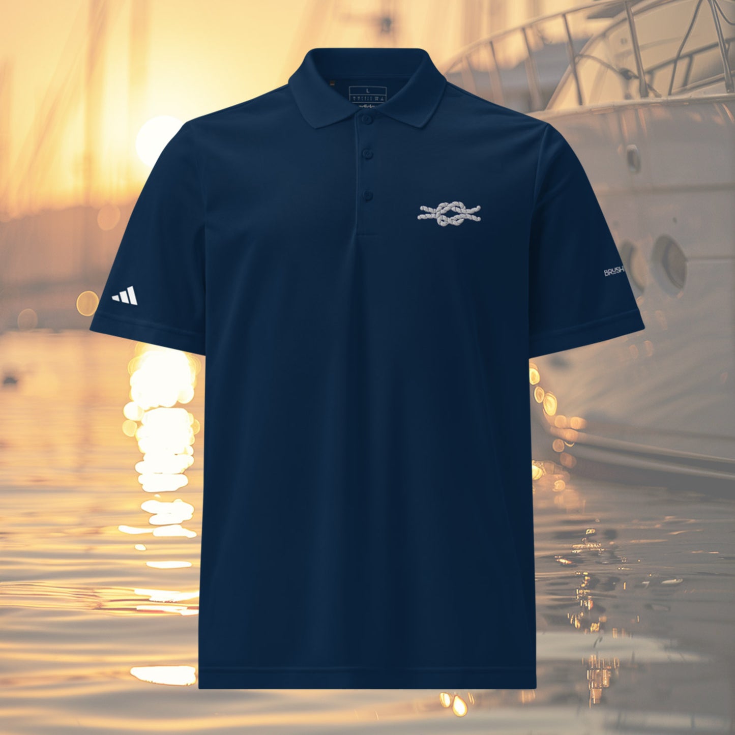 Brush Marine · Square knot · Polo azul para hombre · Edición Náutica