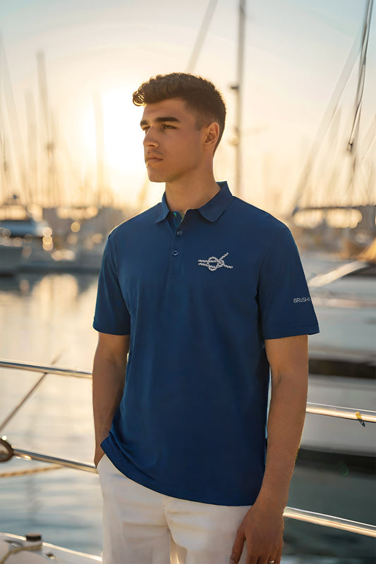 Brush Marine · Sheet bend · Polo azul para hombre · Edición Náutica