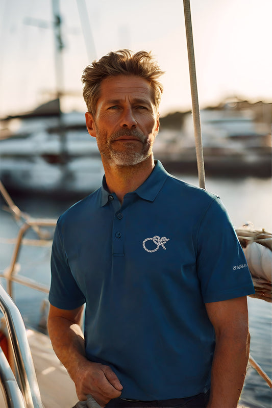 Brush Marine · Lariat loop · Polo azul para hombre · Edición Náutica