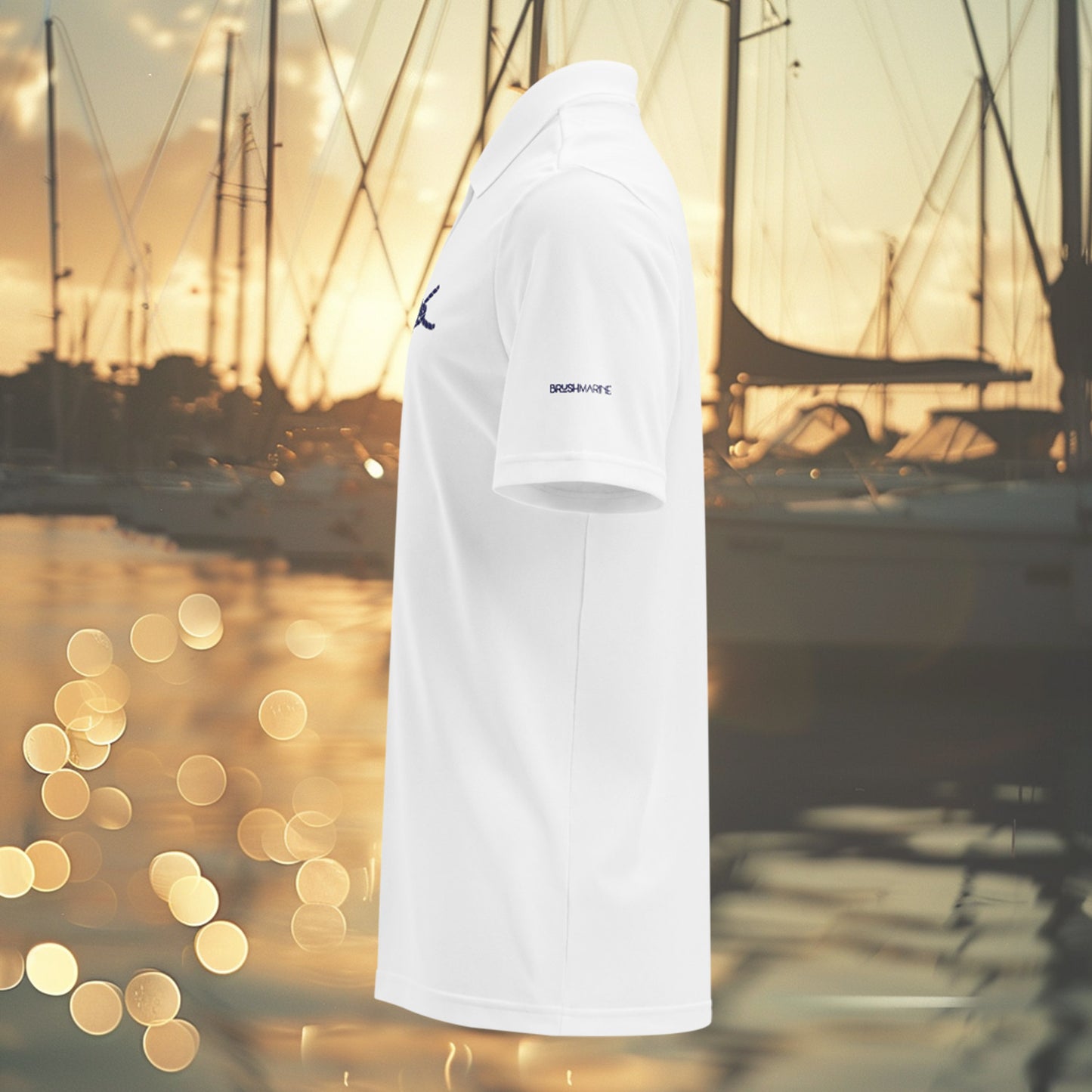 Brush Marine · Sheet bend · Polo blanco para mujer · Edición Náutica